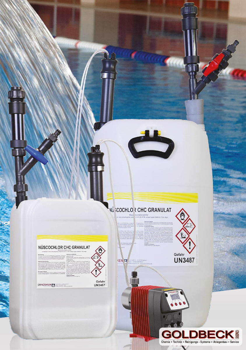 Die Misch- und Dosierstation lnnoDOS CHC gewährleistet eine einfache, schnelle und sichere Wasserdesinfektion auf der Basis von Chlorgranulat. Die Misch- und Dosierstation lnnoDOS CHC gewährleistet eine einfache, schnelle und sichere Wasserdesinfektion auf der Basis von Chlorgranulat.